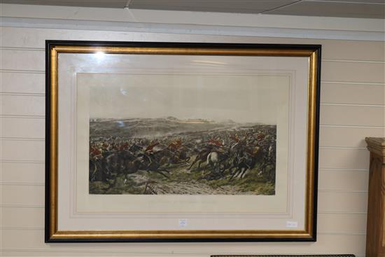 G.D. Giles, coloured lithograph, The charge of the Heavy Brigade, 61 x 95cm